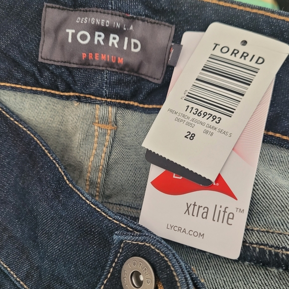 NWT Torrid Premium Stretch Jegging Dark Seas Wash Ankle Length Brand  Size 28 - Picture 9 of 11
